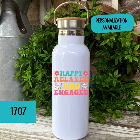 HAPPY RELAXED ENGAGED TRAVEL BOTTLE