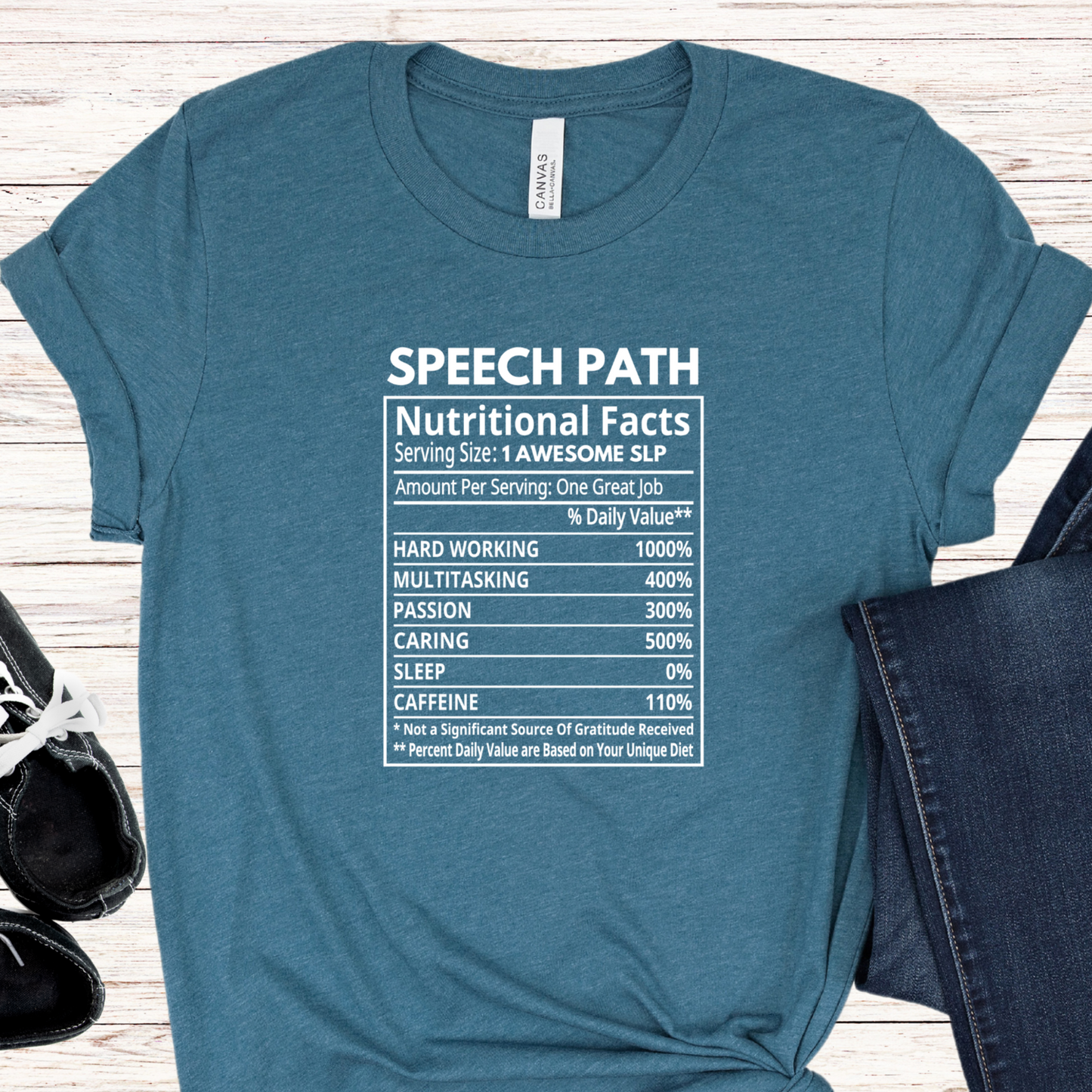 SPEECH PATH NUTRITION FACTS SHIRT