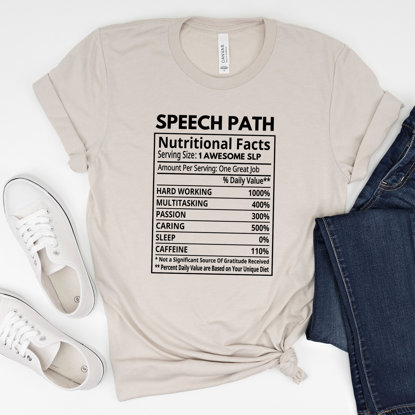 SPEECH PATH NUTRITION FACTS SHIRT