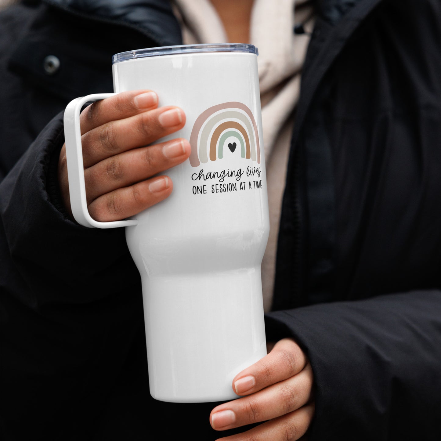 CHANGING LIVES TUMBLER WITH HANDLE