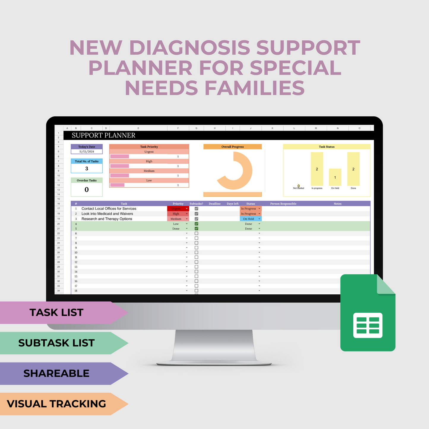 NEW AUTISM DIAGNOSIS PLANNER