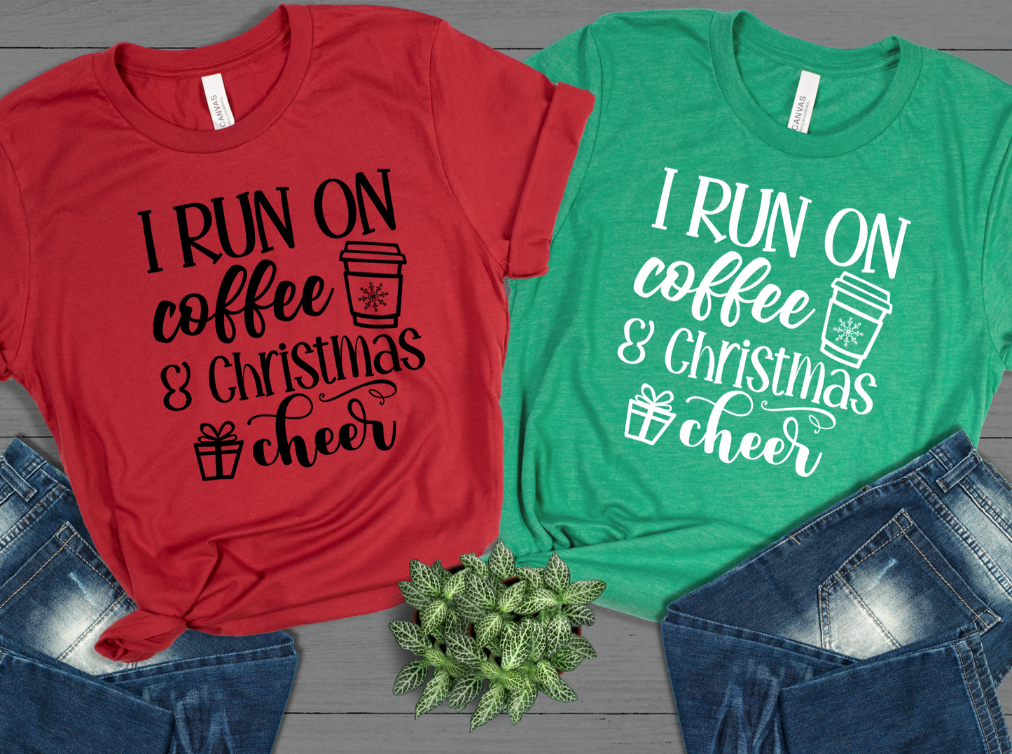 I RUN ON COFFEE AND CHRISTMAS CHEER SHIRT